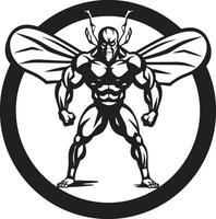 krijgers steek zwart horzel embleem emblematisch insect uitmuntendheid mascotte symbool vector