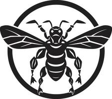 insect majesteit in zwart horzel symbool iconisch horzel in monochroom vector mascotte