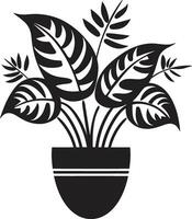 stedelijk tuin uitmuntendheid monochroom pot symbool iconisch pottenbakkerij embleem van groei logo kunst vector