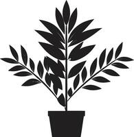 strak oase icoon monochroom kunst ontwerp minimalistische groen majesteit in zwart tuin embleem vector