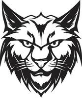 vorstelijk majesteit in eenvoud monochroom logo minimalistisch lynx embleem dieren in het wild symbool vector