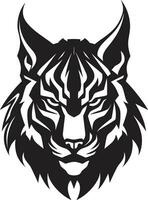 safari schildwacht lynx embleem ontwerp majestueus sluiper iconisch zwart lynx vector