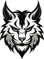 bevallig sluiper majesteit emblematisch ontwerp lynx embleem van vrijheid zwart vector logo