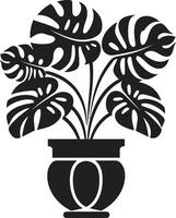 weelderig oase silhouet iconisch embleem kalmte in monochroom botanisch tuin logo vector