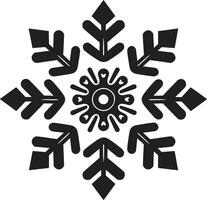 edele voogd van sneeuwval monochroom embleem ijs kristal majesteit in eenvoud vector sneeuwvlok