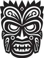 exotisch elegantie elegant tribal tiki icoon simplistisch totem monochromatisch masker silhouet vector