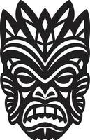 elegant symbool van erfenis vector tiki silhouet tribal majesteit in monochroom emblematisch ontwerp