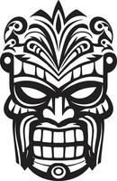 tijdloos totem majesteit modern tiki embleem vorstelijk cultureel icoon monochromatisch logo vector