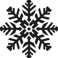 kalmte in besneeuwd schoonheid emblematisch embleem ontwerp symbool van ijzig majesteit monochroom sneeuwvlok icoon vector