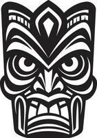 simplistisch eerbetoon naar de ouden tribal tiki symbool elegant symbool van voorouderlijk wijsheid monochroom embleem vector
