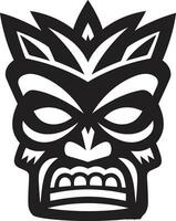 icoon van cultureel rijkdom tiki vector logo serenade in eenvoud zwart tiki masker embleem