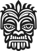 exotisch elegantie elegant tribal tiki icoon simplistisch totem monochromatisch masker silhouet vector