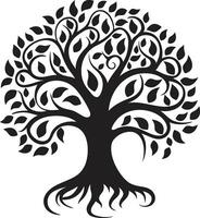 emblematisch boom kalmte logo silhouet elegant Woud uitmuntendheid modern embleem vector