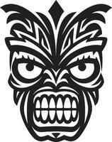 aard geest tiki symbool in monochroom ontwerp elegant tribal ambassadeur elegant vector embleem