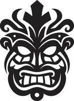iconisch symbool van tribal majesteit monochromatisch embleem edele totem ambassadeur elegant vector tiki embleem