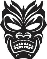 simplistisch totem silhouet emblematisch tiki icoon aard geest tiki symbool in monochroom ontwerp vector