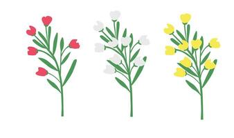 bloemen vector. voorjaar bloem. vlak bloem. bloem bloeien. vlak vector in tekenfilm stijl geïsoleerd Aan wit achtergrond,