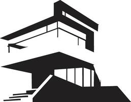 vorstelijk villa silhouet vector onroerend goed embleem elegant stedelijk onroerend goed monochroom villa ontwerp