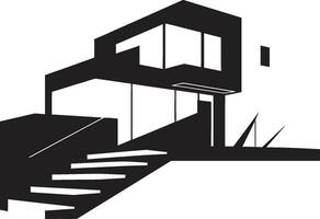 landgoed van elegantie zwart villa logo simplistisch stedelijk majesteit villa vector embleem