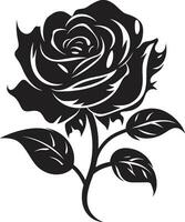 elegant symbool van liefde vector roos silhouet bloemen majesteit in monochroom emblematisch ontwerp