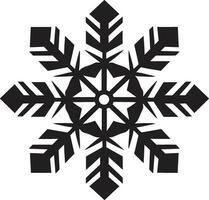 elegantie in sneeuwvlokken emblematisch symbool edele voogd van ijskoud zwart vector ontwerp
