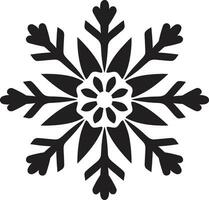 symbool van ijzig genot monochromatisch embleem majestueus ijzig kristal in zwart emblematisch ontwerp vector