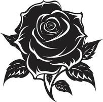 elegant roos embleem modern zwart logo ontwerp botanisch schoonheid iconisch monochromatisch roos vector