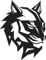 majestueus rondsnuffelen in zwart logo symbool elegant wilde kat majesteit monochroom embleem vector