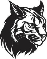 iconisch lynx in monochroom vector symbool wild schoonheid in zwart lynx logo