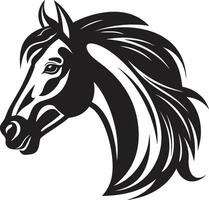 minimalistische paard silhouet zwart icoon bevallig mustang majesteit logo in zwart vector