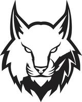 lynx majesteit in zwart logo icoon iconisch lynx in monochroom vector symbool