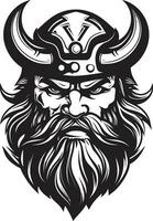 nordic schildwacht een zwart vector viking voogd ragnaroks erfenis een viking logo in vector