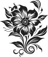 zwart bloemen icoon naar creëren een mode ontwerp zwart bloemen icoon naar creëren een schoonheid ontwerp vector