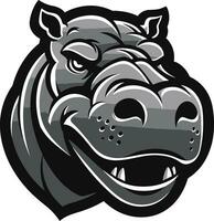 nijlpaard majesteit in vector kunstenaarstalent nijlpaard logo met hedendaags flair