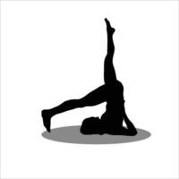 meisje yoga silhouet vector