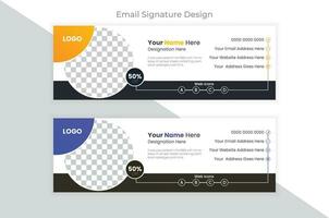 schoon en Doorzichtig e-mail handtekening ontwerp lay-out vector