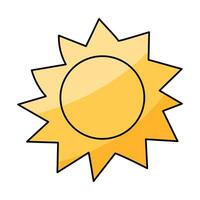 zon warm schijnen zomer vakantie icoon element vector