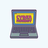 laptop met cyber maandag transactie Promotie vector