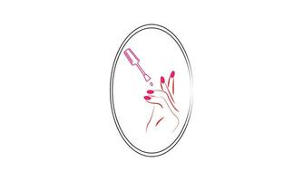 vrouw hand- nagel en schoonheid zorg logo vector