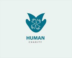 professioneel blauw liefdadigheid en fundament logo ontwerp vector