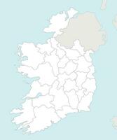 vector blanco kaart van Ierland met provincies en administratief divisies, en naburig landen. bewerkbare en duidelijk gelabeld lagen.
