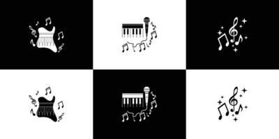 muziek- logo ontwerp uniek concept met equalizer premie vector