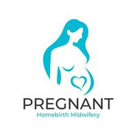 zwangerschap logo zwanger vrouw moederlijk vector illustratie