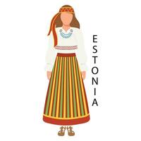 vrouw in Estisch volk kostuum. cultuur en tradities van Estland. illustratie, vector