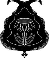 een zwart en wit tekening van een bloem vector