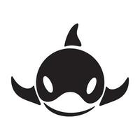 gemakkelijk zwart orka walvis dier sjabloon logo creatief ontwerp. moordenaar onderwater- dier. logo voor bedrijf, identiteit en branding. vector