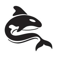 gemakkelijk zwart orka walvis dier sjabloon logo creatief ontwerp. moordenaar onderwater- dier. logo voor bedrijf, identiteit en branding. vector