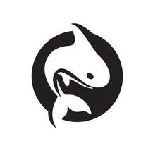 gemakkelijk zwart orka walvis dier sjabloon logo creatief ontwerp. moordenaar onderwater- dier. logo voor bedrijf, identiteit en branding. vector