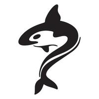 gemakkelijk zwart orka walvis dier sjabloon logo creatief ontwerp. moordenaar onderwater- dier. logo voor bedrijf, identiteit en branding. vector