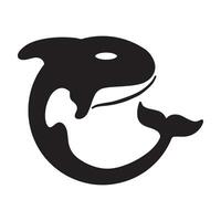 gemakkelijk zwart orka walvis dier sjabloon logo creatief ontwerp. moordenaar onderwater- dier. logo voor bedrijf, identiteit en branding. vector